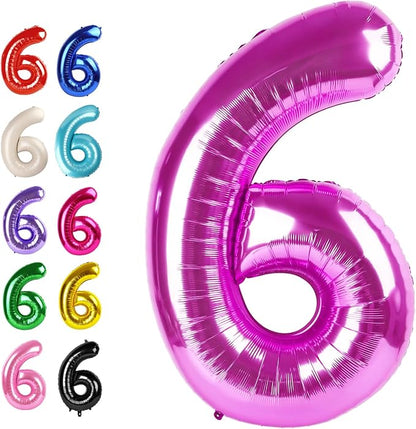 Rosy Purple Number 6 Balloon 40 inch, 6th Birthday Party Balloons Decoration | by Upgesy