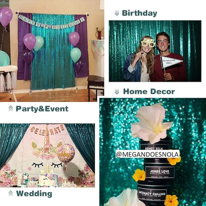 Eternal Beauty Teal 3mm Sequin Backdrop 8x8 Ft - Image 7