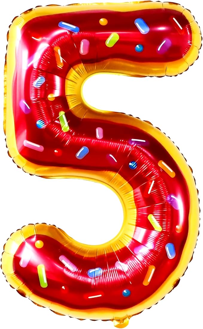 KatchOn Donut Number 5 Balloon 40 Inch | 5th Birthday Balloon by KatchOn