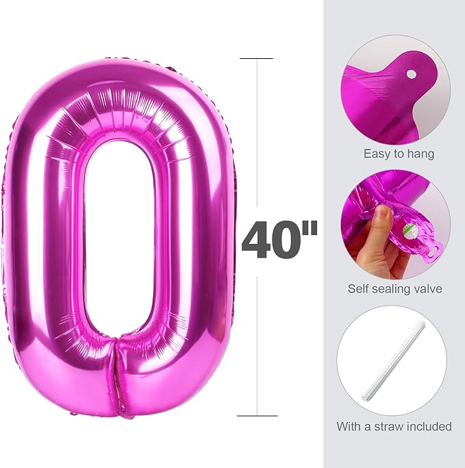 8 Balloon 40 inch Pink Number Balloons - Image 5