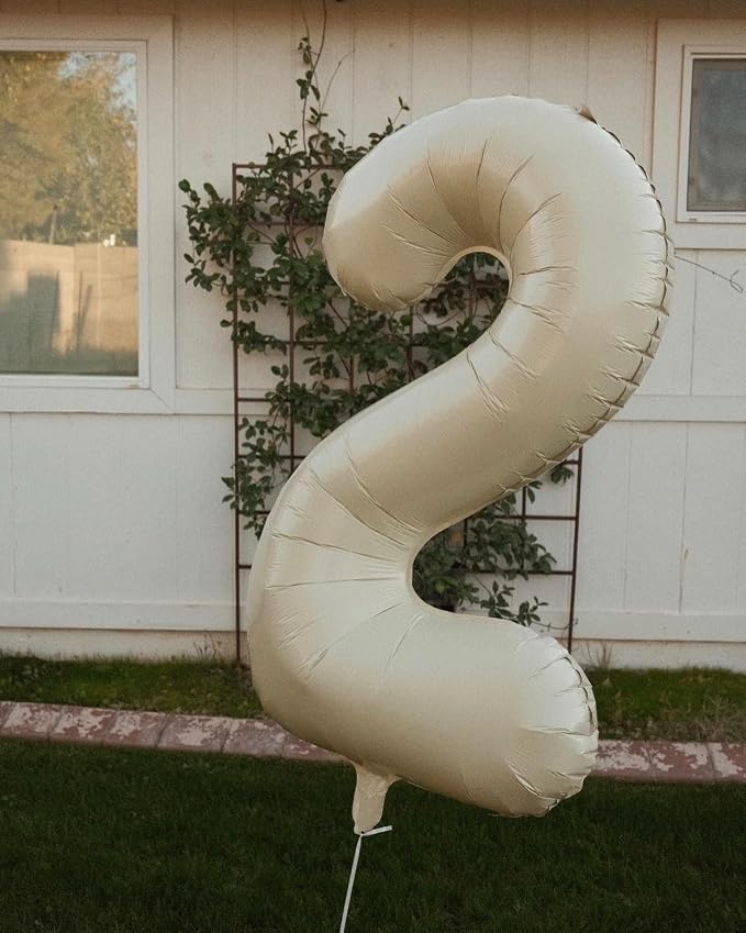 40 Inch Cream Number 7 Balloon Birthday Party Decorations - Image 2