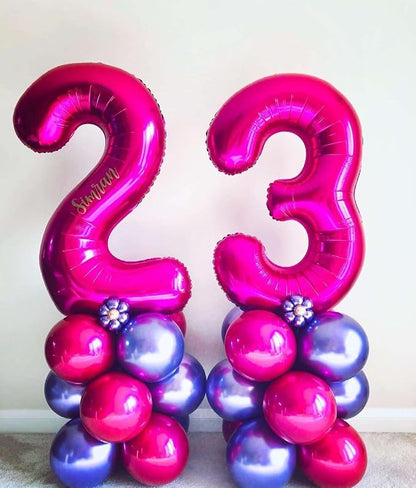 Hot Pink 20 Number Balloons, 40 Inch Giant Number 20 Balloons Foil Mylar Helium - Image 6