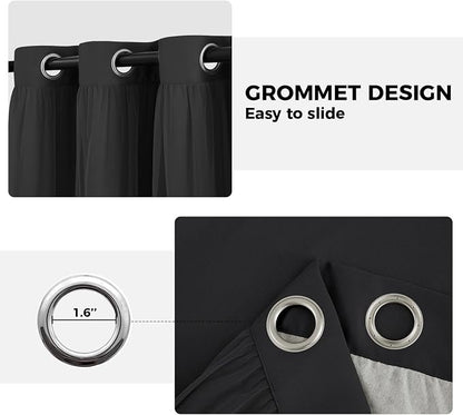 100% Blackout Curtains for Bedroom, Double Layer Black Curtains, Room Darkening - Image 7
