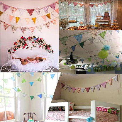 10M/32Ft Triangle Bunting Banner, Baby Shower, Outdoor and Home Decorations - Image 6