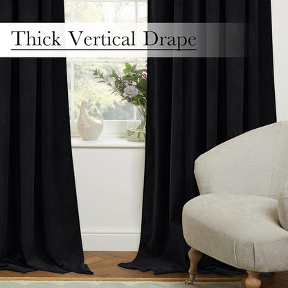 Extra Wide Black Velvet Curtains - Image 8