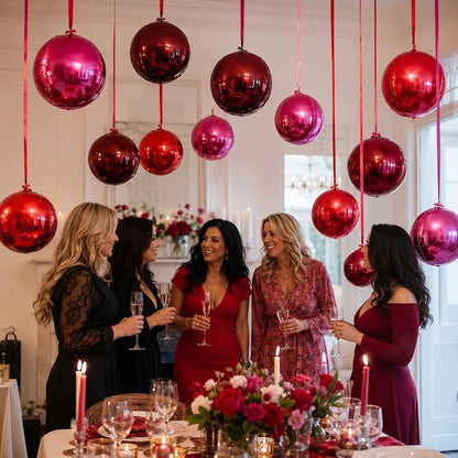 Burgundy Red Pink Balloons - Image 2