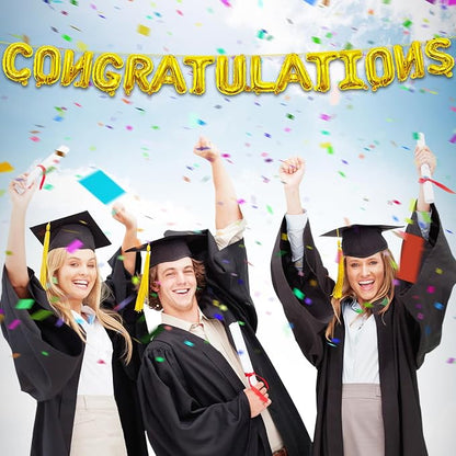 16 Inches Congratulations Balloons Hanging Banner Decorations, Foil Mylar - Image 5