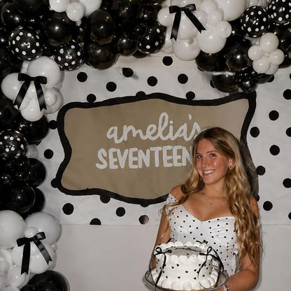 Black White Polka Dot Balloon Arch Kit, Coquette Birthday | Black White Balloons - Image 4