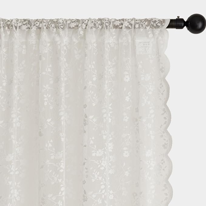 Anmao Vintage Lace Sheer Curtains 63 Inches Long - Image 6