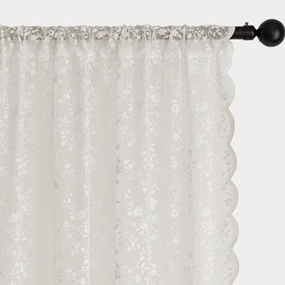Anmao Vintage Lace Sheer Curtains 45 Inches Long - Image 6