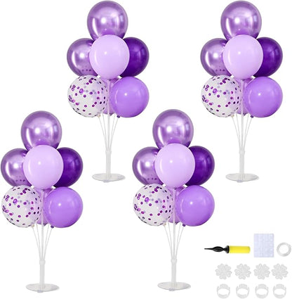 Purple Balloons Stand for Table Centerpieces Stand Kit 4 Sets by ZyloonDecoration