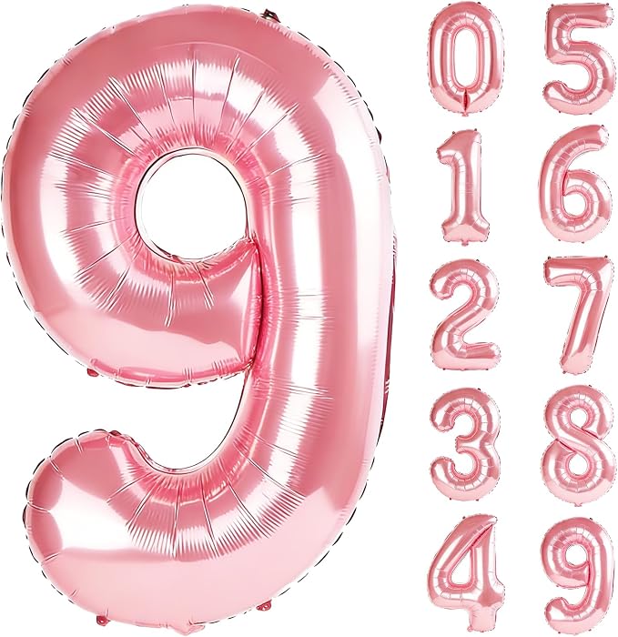 40 Inch Number 9 Balloons for 9th Birthday Party Decorations, 0-100 Jewelry by FOBELEC