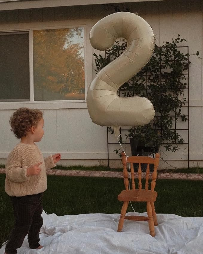 40 Inch Cream Number 0 Balloon Birthday Party Decorations - Image 8