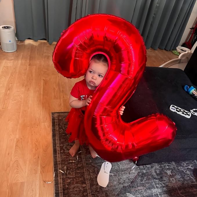 50 Balloon - Red Birthday Number Balloons, 40 Inch Decorations Men Women | Red - Image 7