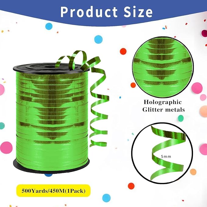 500 Yard Premium Green Curling Ribbon, Curling Ribbon - Image 2