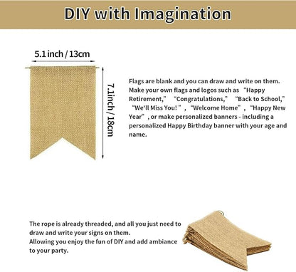 30 pcs Blank Burlap Banner Pre-Stringed - Image 4