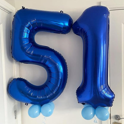 40 Inch Navy Blue 50 Number Balloons Giant Jumbo Huge 50 Foil Mylar Helium - Image 5