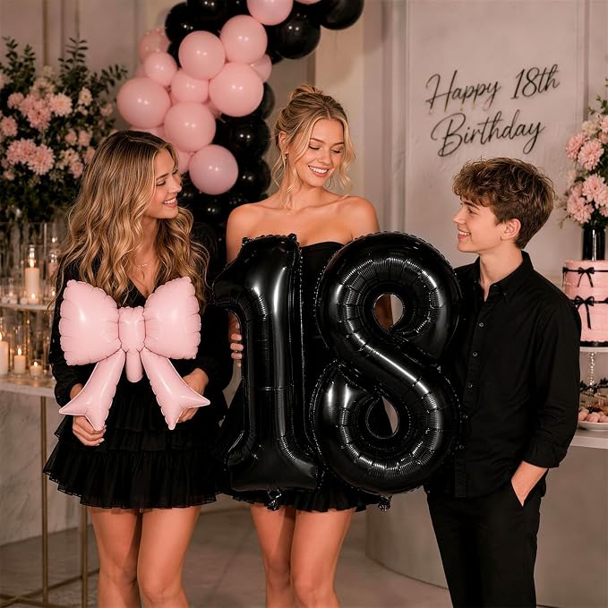 40 Inch Black Number 8 Balloons - Image 3