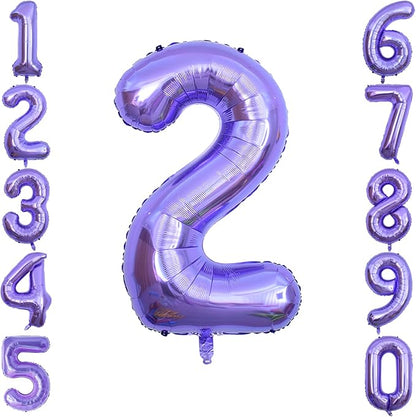 Purple Number 2 Balloon 40 Inch, Giant Lavender Mylar Foil Number 2 by Unknown