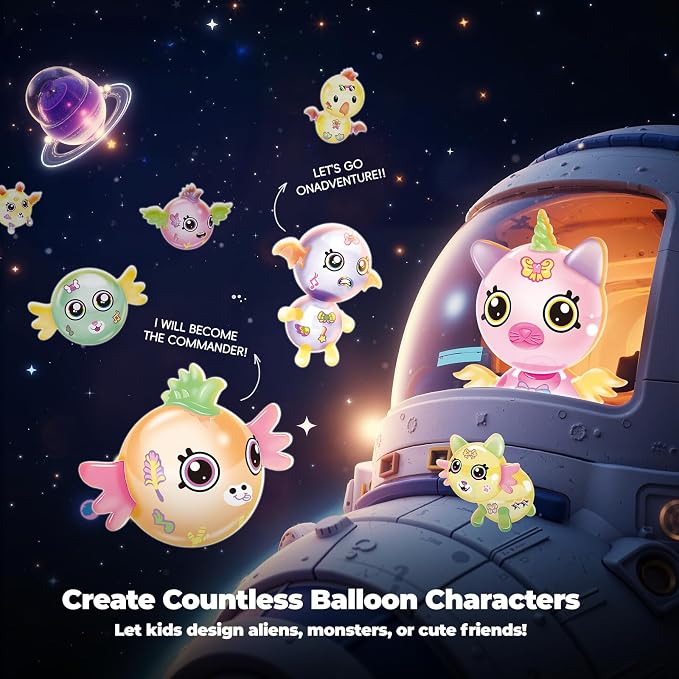 PINSHILE DIY Space Magic Balloon Craft Kit, Sticker Decorated Balloons Toy - Image 5
