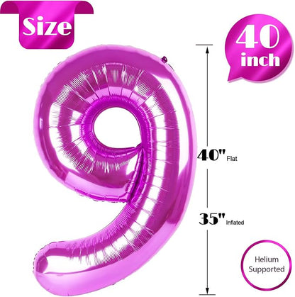 Rosy Purple Number 9 Balloon 40 Inch - Image 5