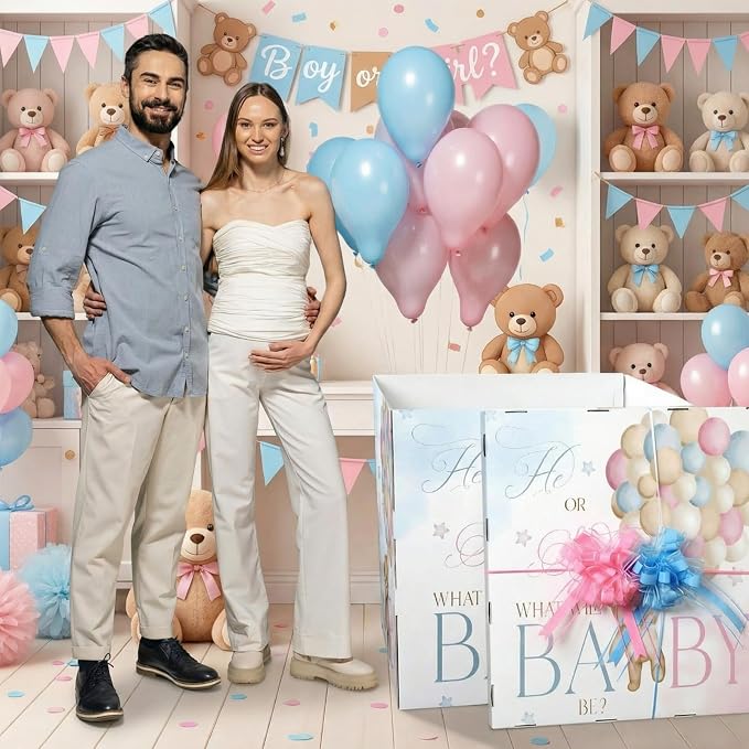 AmazingSpark 28in Giant Gender Reveal Gift Box - Image 6