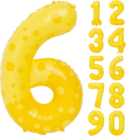 40in Yellow Polka Dot Number 6 Helium Foil Polyester Film Balloon Digital 6 | by Exquisitehighqualitypartydecorationstomeetyoureveryneed%EF%BC%81