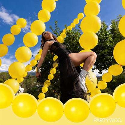 PartyWoo Yellow Linking Balloons 100pcs 12 Inch Yellow Link Balloons | - Image 7