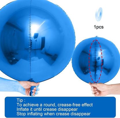 12Pcs Dark Blue Round Foil Balloons, Metallic Blue Foil Balloon - Image 6
