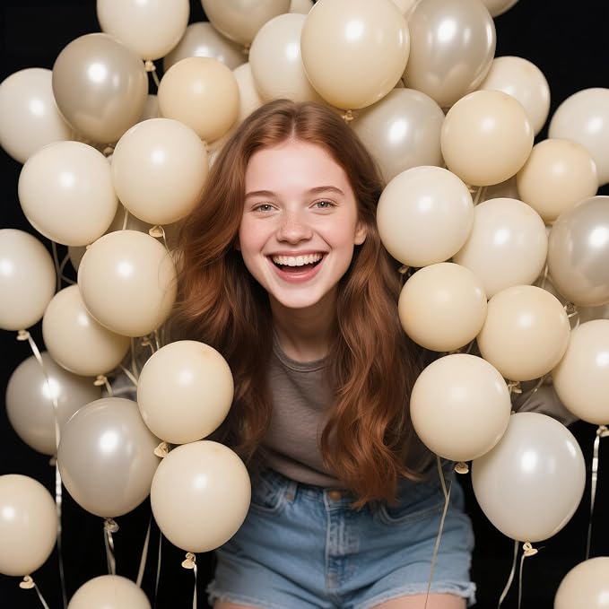 200pcs Sand White Balloons 5 Inch, Small Mini Latex Balloons - Image 8