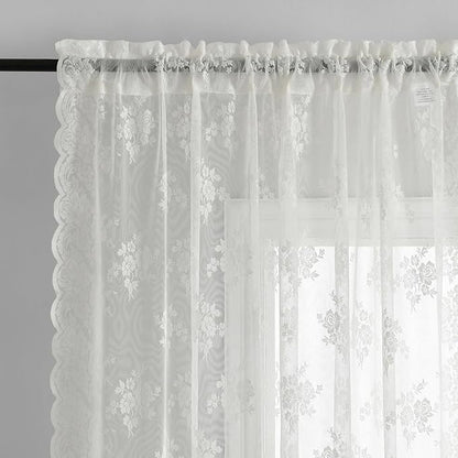 Kotile Short Ivory Lace Curtains - Image 3