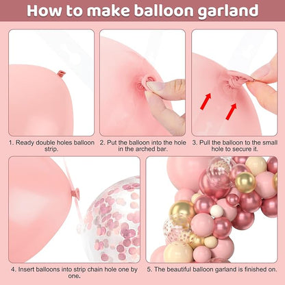 Amandir 153Pcs Boho Blush Balloon Arch Garland Kit, Different Sizes | 18 12 10 - Image 4
