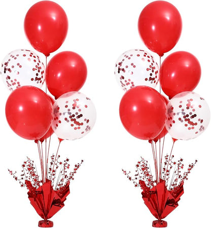 Red Balloon Table Centerpiece Kit, 2 Sets Red Balloon Stands by Besutolife