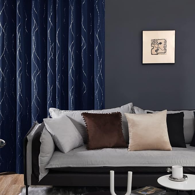 Deconovo Living Room Curtains 45 Inches Long, Thermal Insulated, Room Darkening - Image 3
