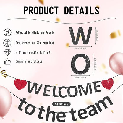 Pre-Strung Glitter Welcome to the Team Banner Welcome Banner Welcome Decorations - Image 3