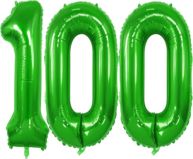 Number 100 Balloons for 100th Birthday Party Decorations, 0-100 Large No.100 by Joycard