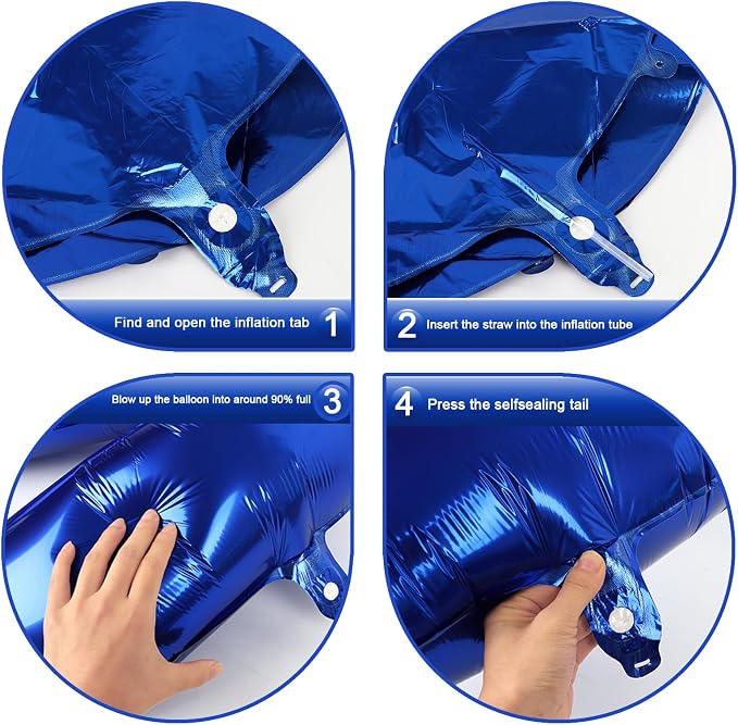Night Blue Number 4 Balloon 40 inch, 4th Birthday Party Balloons Decorations | - Image 2