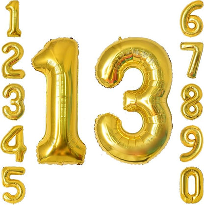 Gold Number 13 Balloon 40 Inch, Shiny Foil Decor by Unknown
