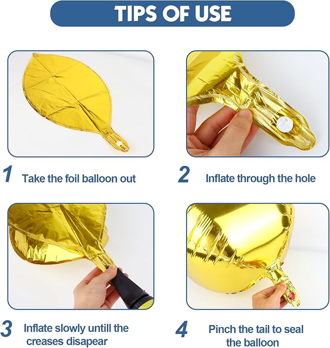 6pcs Gold Foil Balloons 22inch Round Balloons - Image 5