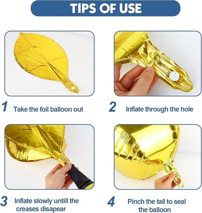 6pcs Gold Foil Balloons 22inch Round Balloons - Image 5