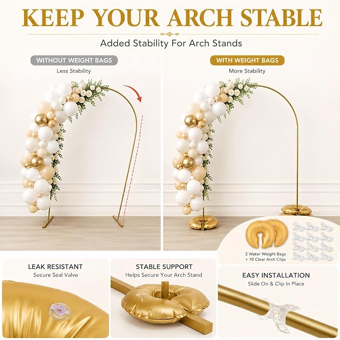 2 Pack Water Weight Bags, Balloon Stand Weights - Image 5