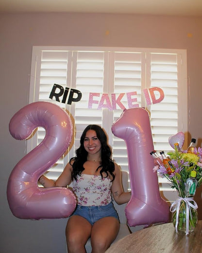 6 Balloon - Pastel Pink Birthday Number Balloons, 40 Inch Decorations | Pastel - Image 8