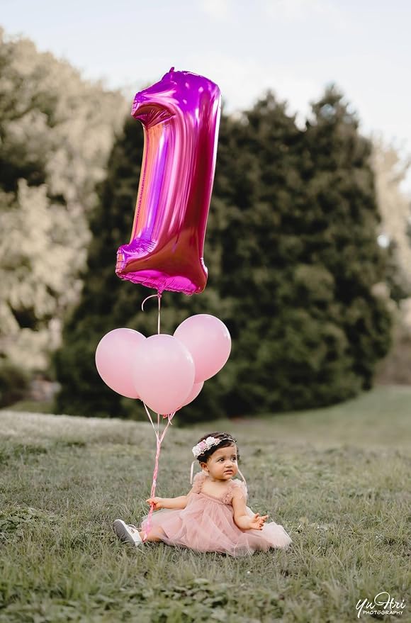 Number Balloons 40 Inch Rose Purple 0 Balloon - Image 2