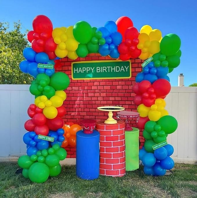 Red Yellow Blue Green Balloons Arch Kit - Image 6