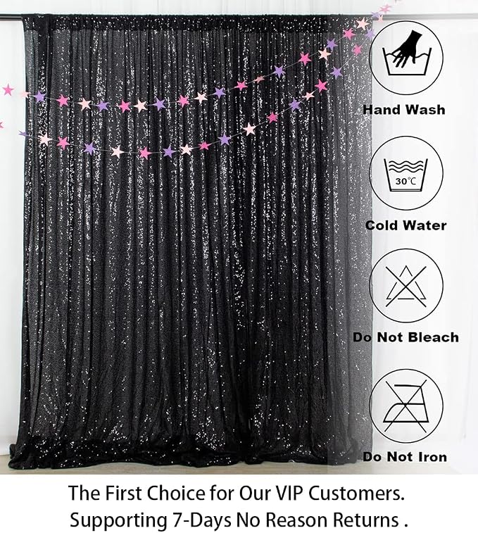 ShinyBeauty PHOTOBOOTH Background Best Choice-4FTx7FT-Black-Sequin backdrops - Image 5