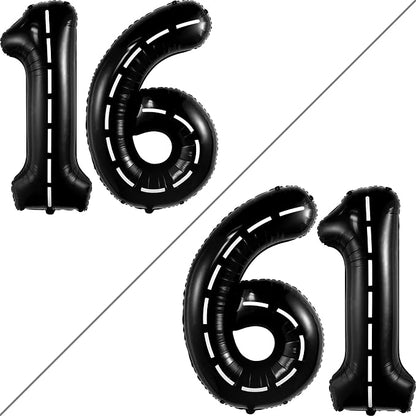 KatchOn Black 16th Birthday Balloons 40 Inch | 16 Balloon Numbers, 16th - Image 2