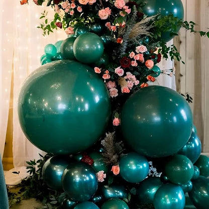 Voircoloria 105pcs Dark Green Hunter Green Balloons, 12inch | - Image 6
