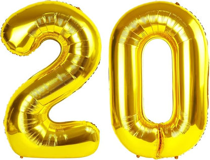 Number Balloons Gold 20 Balloon 40 inch by Enyeopd