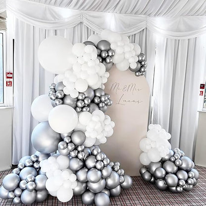 Voircoloria 66pcs Metallic Silver Latex Party Balloons, 12inch | - Image 5