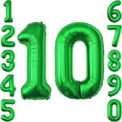 Green Number 10 Balloon 40 Inch, Foil Duo by Unknown